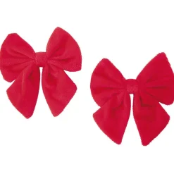 Gifi Noeud de Noël aspect velours rouge x2^ Décoration Sapin