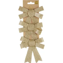 Discount Gifi Noeud de Noël doré à suspendre x3