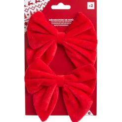 Clearance Gifi Noeud de Noël velours rouge x2 - 12xH13cm