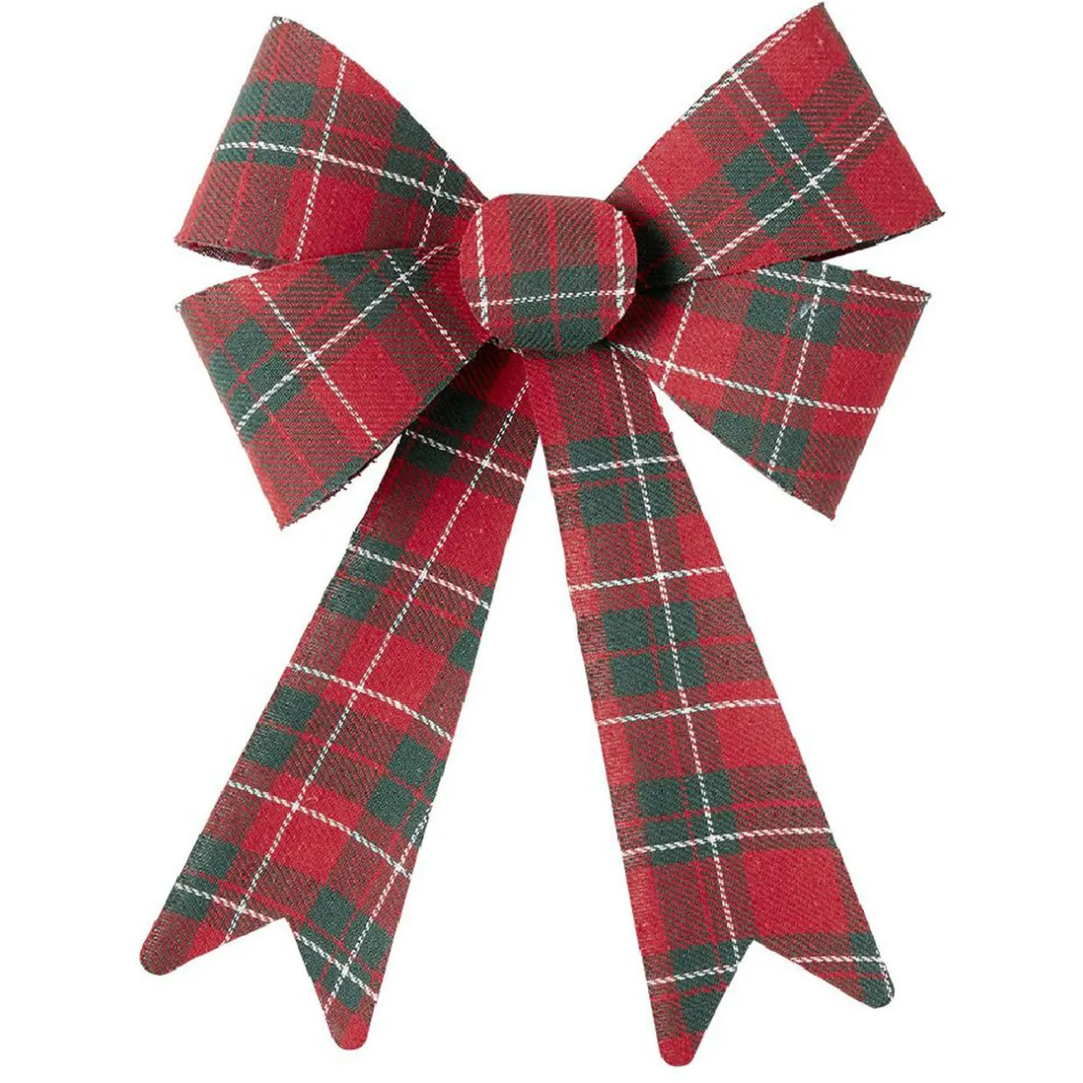 Gifi Noeud de Noël XL tartan rouge et vert à suspendre H.26 cm^ Décoration Sapin