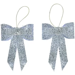 Gifi Noeud lumineux argenté 10 LED x2^ Décoration Sapin