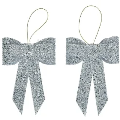 Gifi Noeud lumineux argenté 10 LED x2^ Décoration Sapin