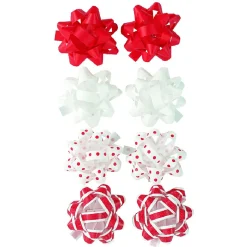 Gifi Noeud pour emballage cadeau de Noël rouge et blanc x8^ Loisirs Créatifs Et Emballage Cadeau