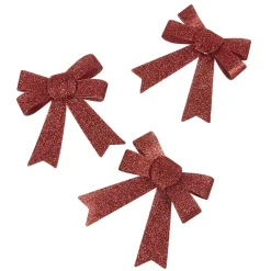 Gifi Noeud rouge pailleté à suspendre x3^ Décoration Sapin