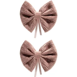 Gifi Noeud ruban velours côtelé rose L14,5xH12cm x2^ Décoration Sapin