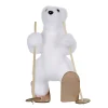 Gifi Ours blanc avec skis à poser^ Décoration Sapin