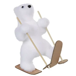 Gifi Ours blanc avec skis à poser^ Décoration Sapin