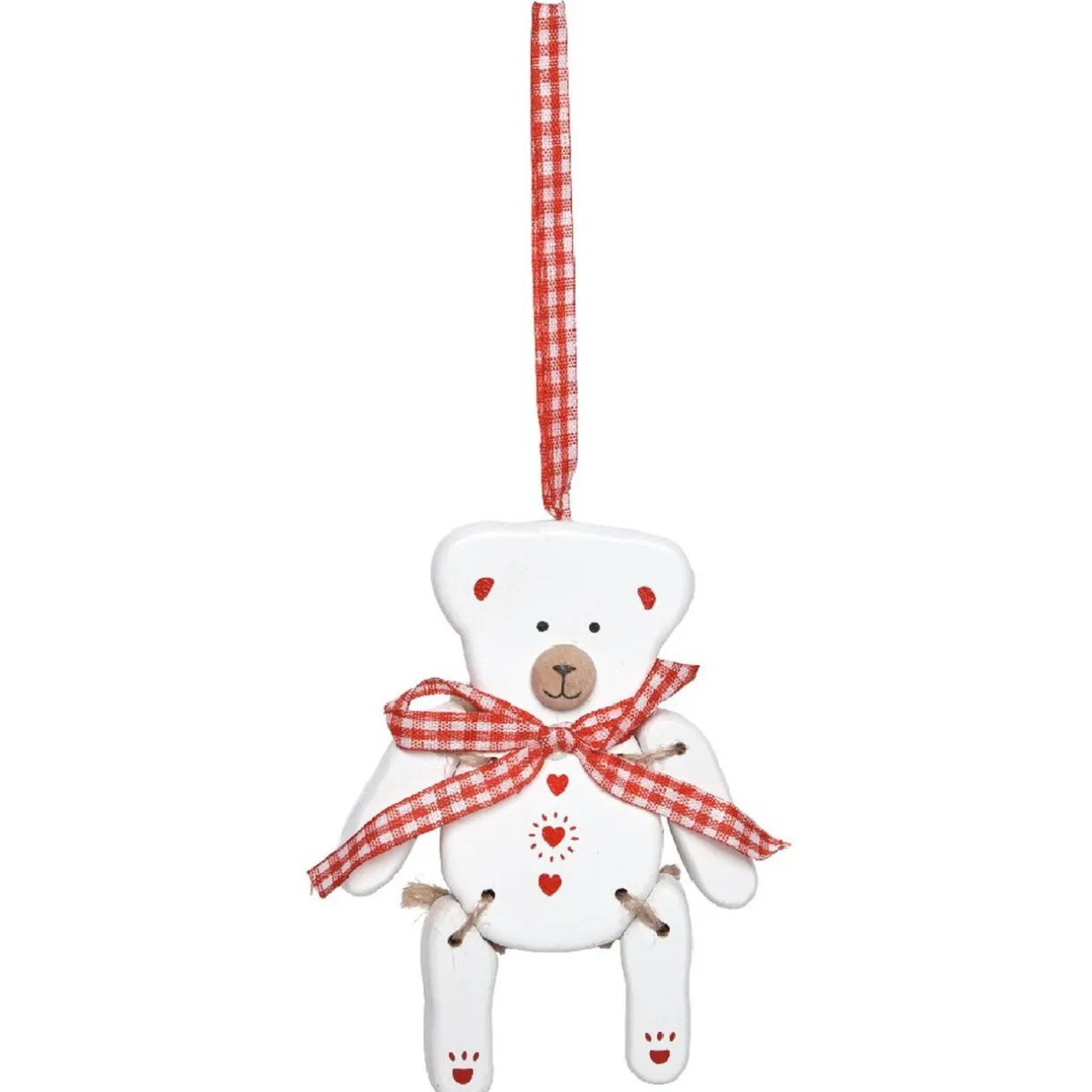Gifi Ourson de Noël à suspendre rouge et blanc^ Décoration Sapin