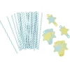 Outlet Gifi Paille bleu et étiquette étoile en papier x 24