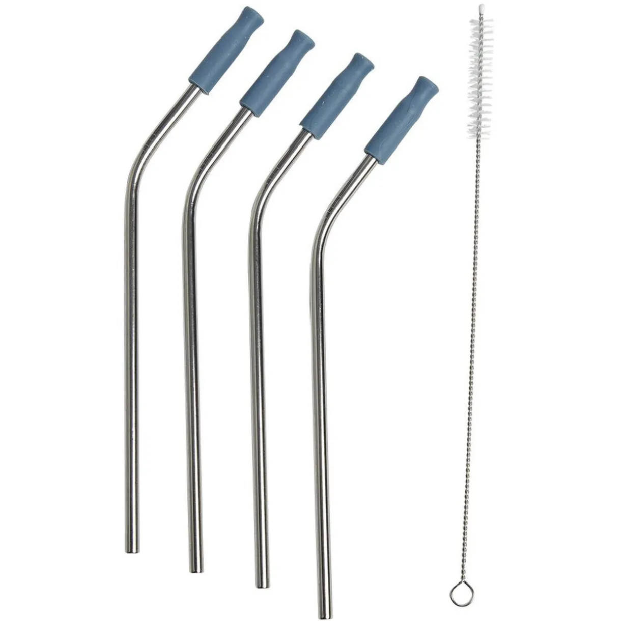 Clearance Gifi Paille en inox réutilisable avec embout silicone x4