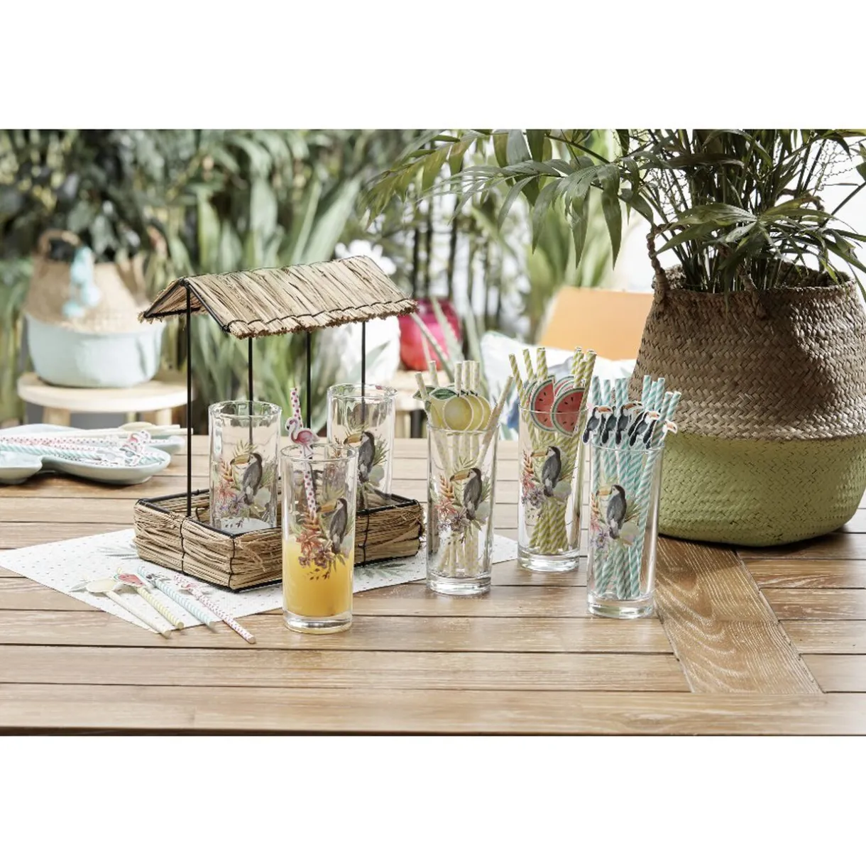 Outlet Gifi Paille en papier décor citron x16