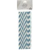 Sale Gifi Paille en papier motif chevron blanc et bleu x20