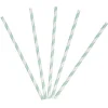 Clearance Gifi Paille en papier motif chevron blanc turquoise x20