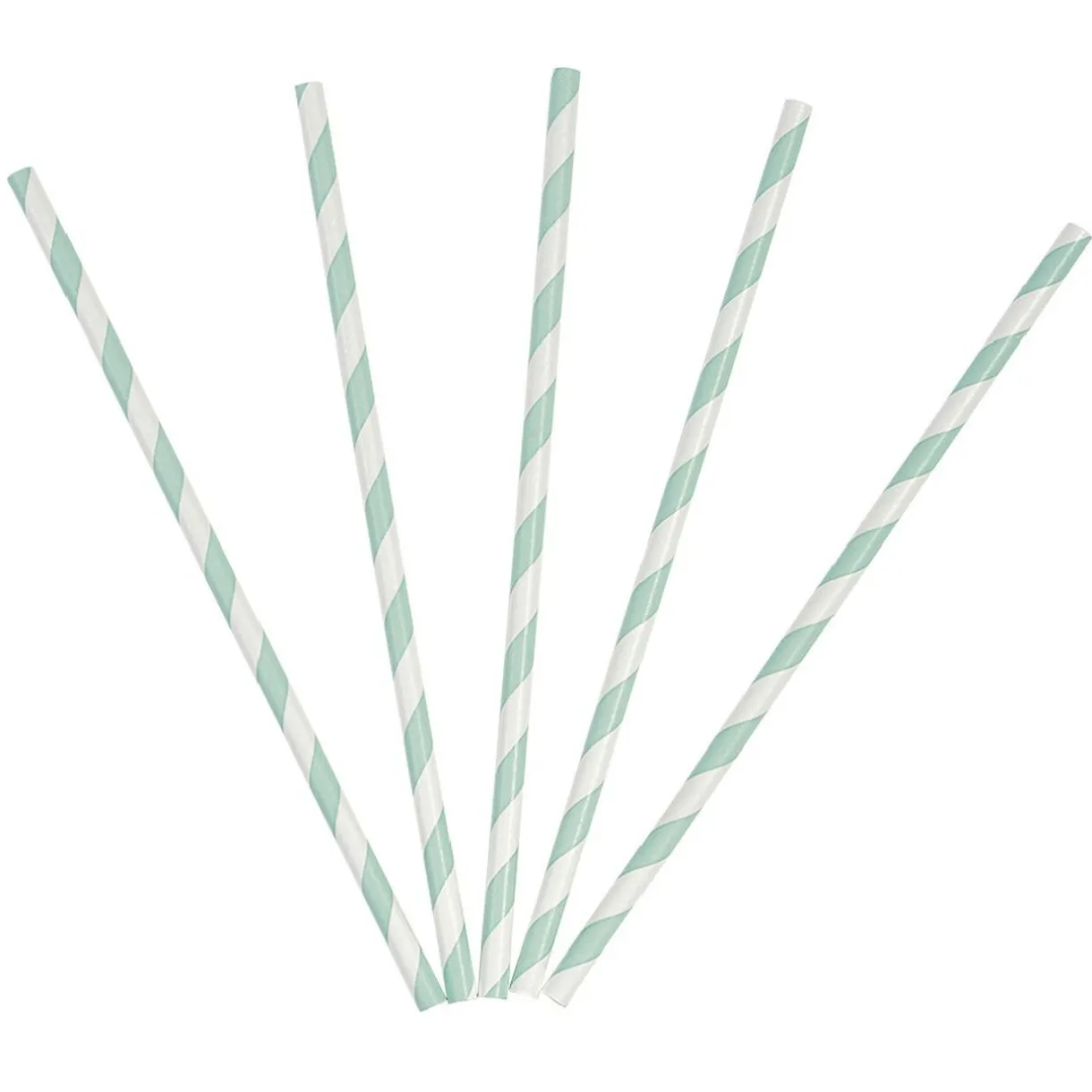 Clearance Gifi Paille en papier motif chevron blanc turquoise x20