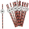 Outlet Gifi Paille fantaisie crâne Halloween noir et rouge x20