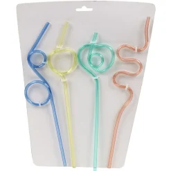 Best Gifi Paille forme tordue plastique réutilisable - Ø0,5x4xH24cm