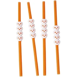 Best Gifi Paille plastique Halloween décor crâne x4