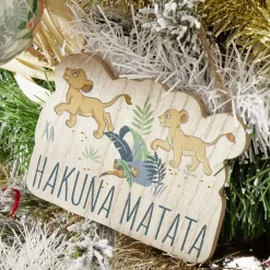 Gifi Pancarte à suspendre Disney Le Roi Lion bois 28xH16cm^ Décoration Sapin