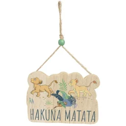 Gifi Pancarte à suspendre Disney Le Roi Lion bois 28xH16cm^ Décoration Sapin