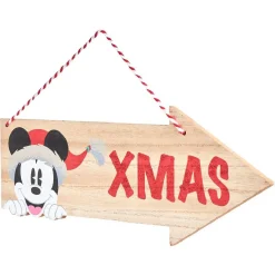 Gifi Pancarte bois Disney Mickey XMAS à suspendre L40xH15cm^ Décoration Sapin