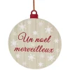 Gifi Pancarte boule de Noël en bois Ø30cm^ Décoration Sapin