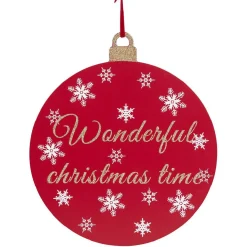 Gifi Pancarte boule de Noël en bois Ø30cm^ Décoration Sapin