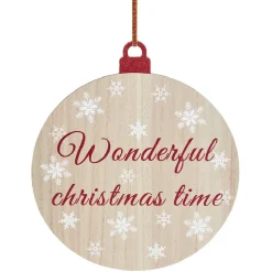 Gifi Pancarte boule de Noël en bois Ø30cm^ Décoration Sapin