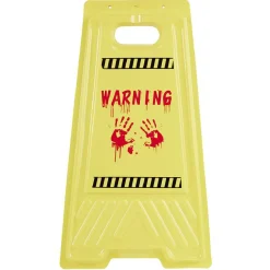 Clearance Gifi Pancarte de sol alerte zombie rouge et jaune H53cm