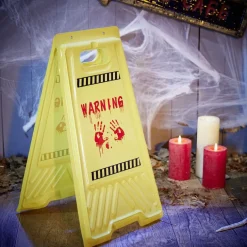 Clearance Gifi Pancarte de sol alerte zombie rouge et jaune H53cm