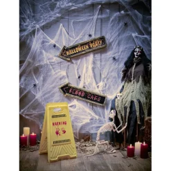 Clearance Gifi Pancarte de sol alerte zombie rouge et jaune H53cm