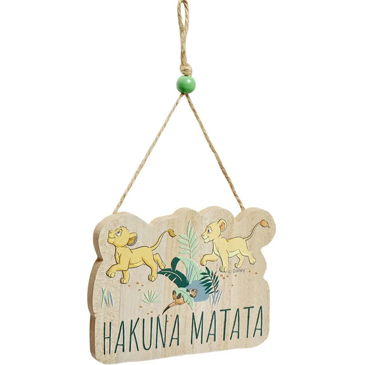 Gifi Pancarte Disney Roi Lion à suspendre Hakuna Matata en bois L16xH28cm^ Décoration Sapin