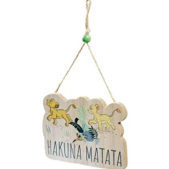 Gifi Pancarte Disney Roi Lion à suspendre Hakuna Matata en bois L16xH28cm^ Décoration Sapin