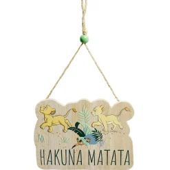 Gifi Pancarte Disney Roi Lion à suspendre Hakuna Matata en bois L16xH28cm^ Décoration Sapin
