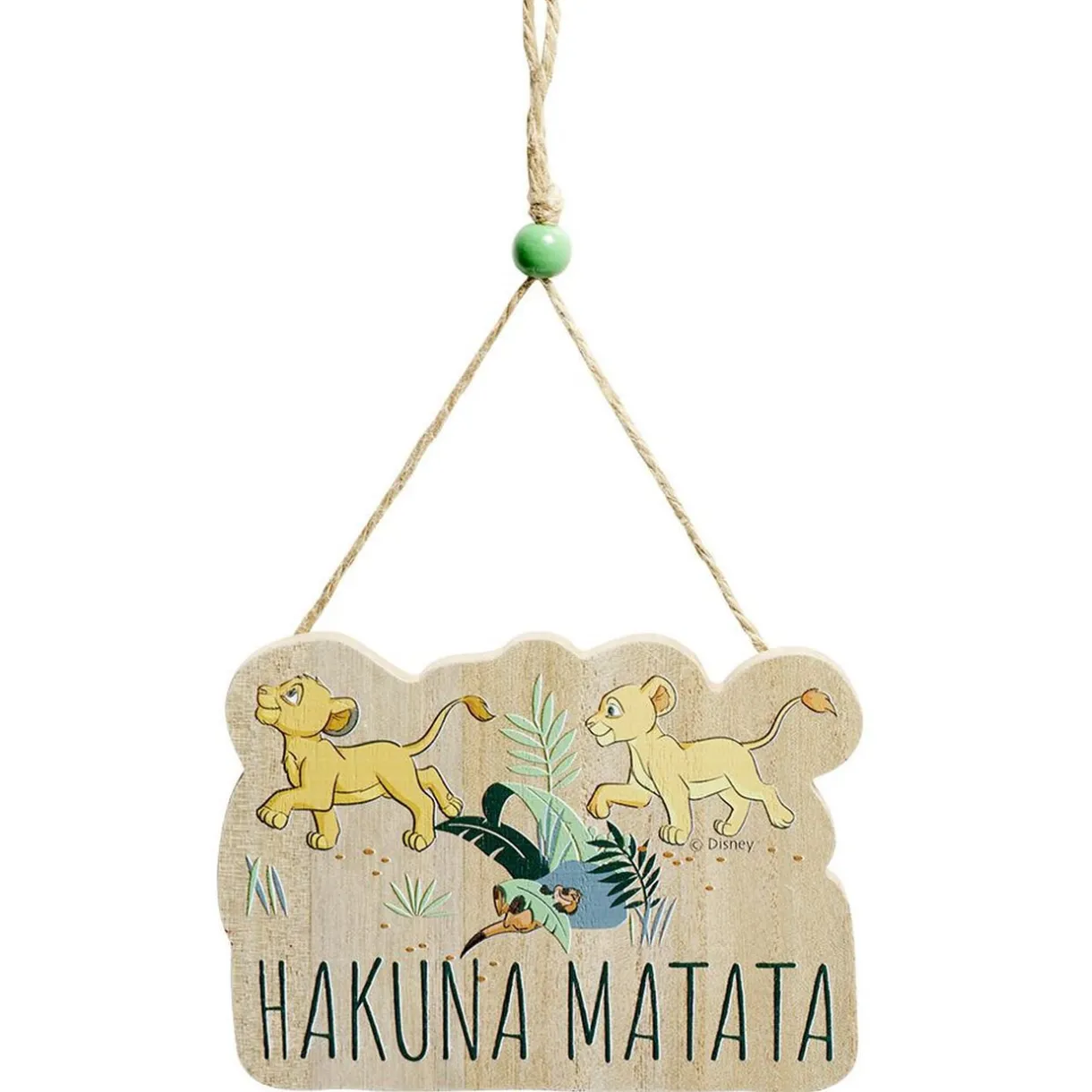 Gifi Pancarte Disney Roi Lion à suspendre Hakuna Matata en bois L16xH28cm^ Décoration Sapin