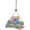 Gifi Pancarte Disney Stitch à suspendre Aloha Christmas en bois L16xH25cm^ Décoration Sapin