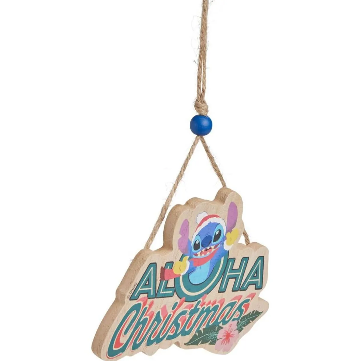 Gifi Pancarte Disney Stitch à suspendre Aloha Christmas en bois L16xH25cm^ Décoration Sapin