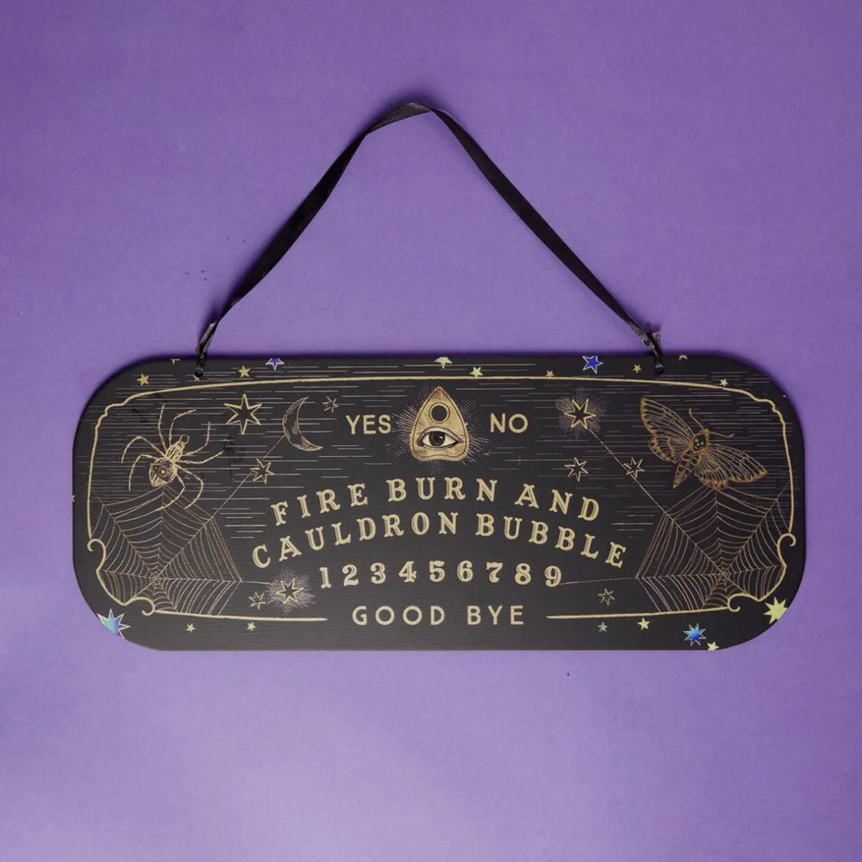 Clearance Gifi Pancarte Halloween à suspendre planche ouija en bois L43xH17cm