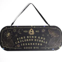 Clearance Gifi Pancarte Halloween à suspendre planche ouija en bois L43xH17cm