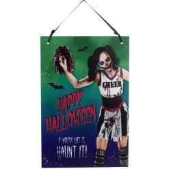 Discount Gifi Pancarte Halloween bal de promo zombie à suspendre métal