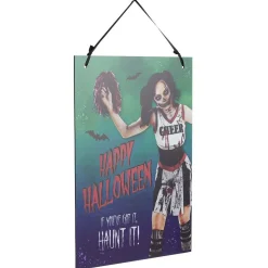 Discount Gifi Pancarte Halloween bal de promo zombie à suspendre métal
