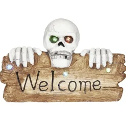 Discount Gifi Pancarte squelette LED Halloween inscription Welcome lumineux sonore