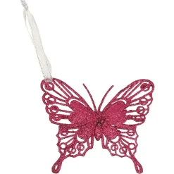 Gifi Papillon de Noël pailleté à suspendre 8xH10cm^ Décoration Sapin