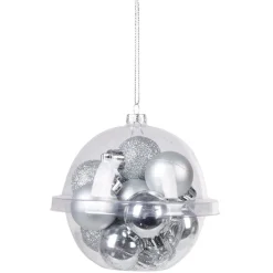 Sale Gifi Petite boule de Noël polystyrène gris argenté Ø3cm x12