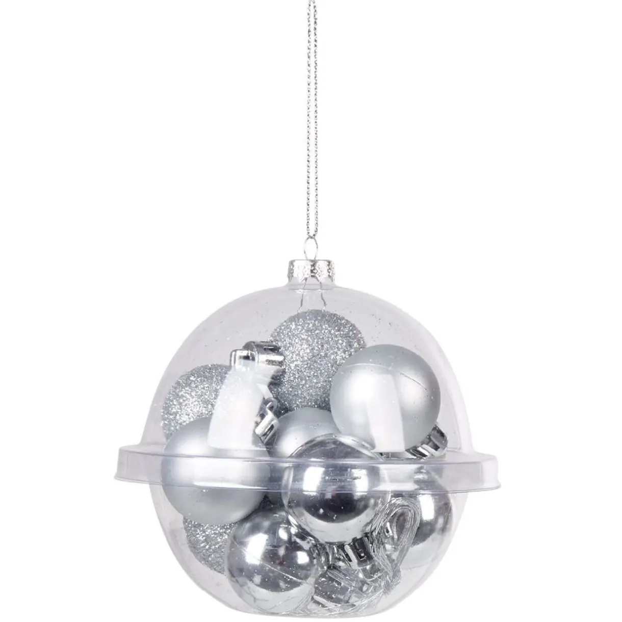 Sale Gifi Petite boule de Noël polystyrène gris argenté Ø3cm x12