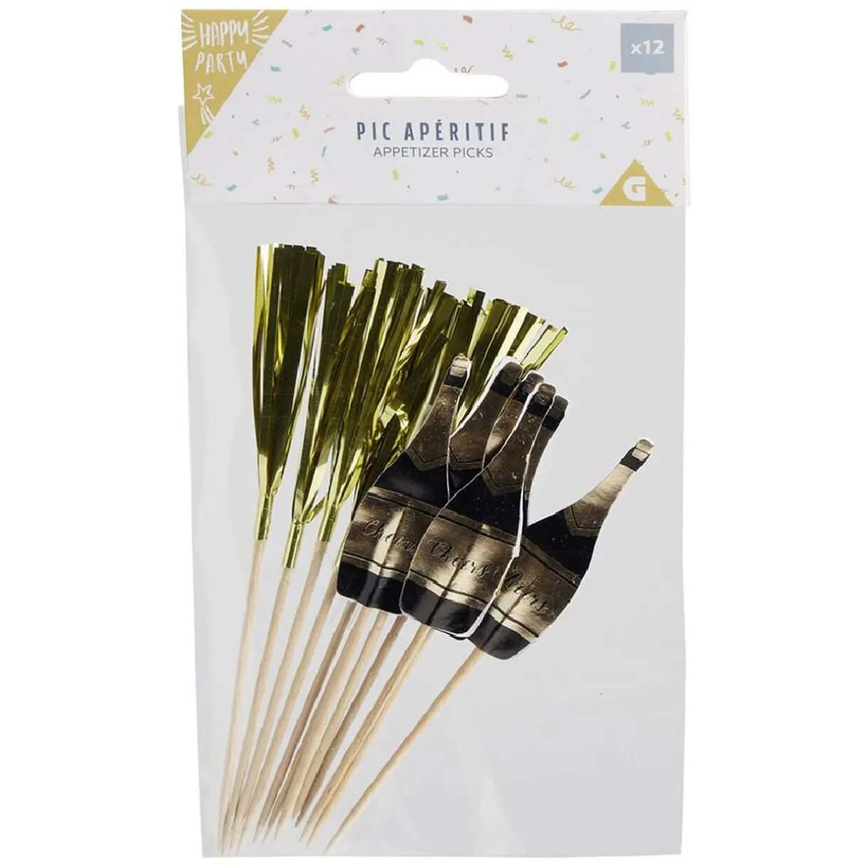 Hot Gifi Pic apéritif décoratif argenté x12