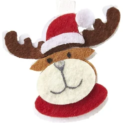 Outlet Gifi Pince de Noël motif renne et bonhomme de neige x6