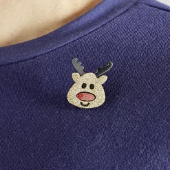 Outlet Gifi Pins Noël pailleté x4