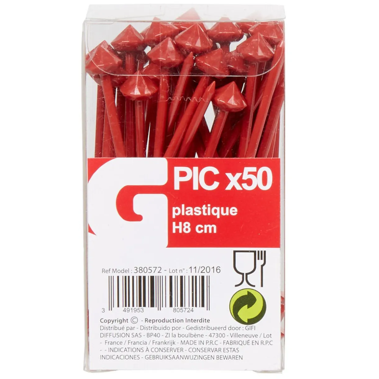 Sale Gifi Pique à apéritif rouge x50