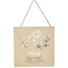 Gifi Plaque de Noël en bois avec clochette à suspendre^ Décoration Sapin