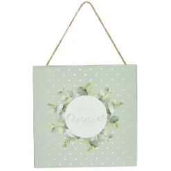 Gifi Plaque de Noël en bois avec clochette à suspendre^ Décoration Sapin